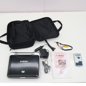 Curtis DVD7026A 7 Inch Swivel Portable DVD Player Bundle with Case and Remote